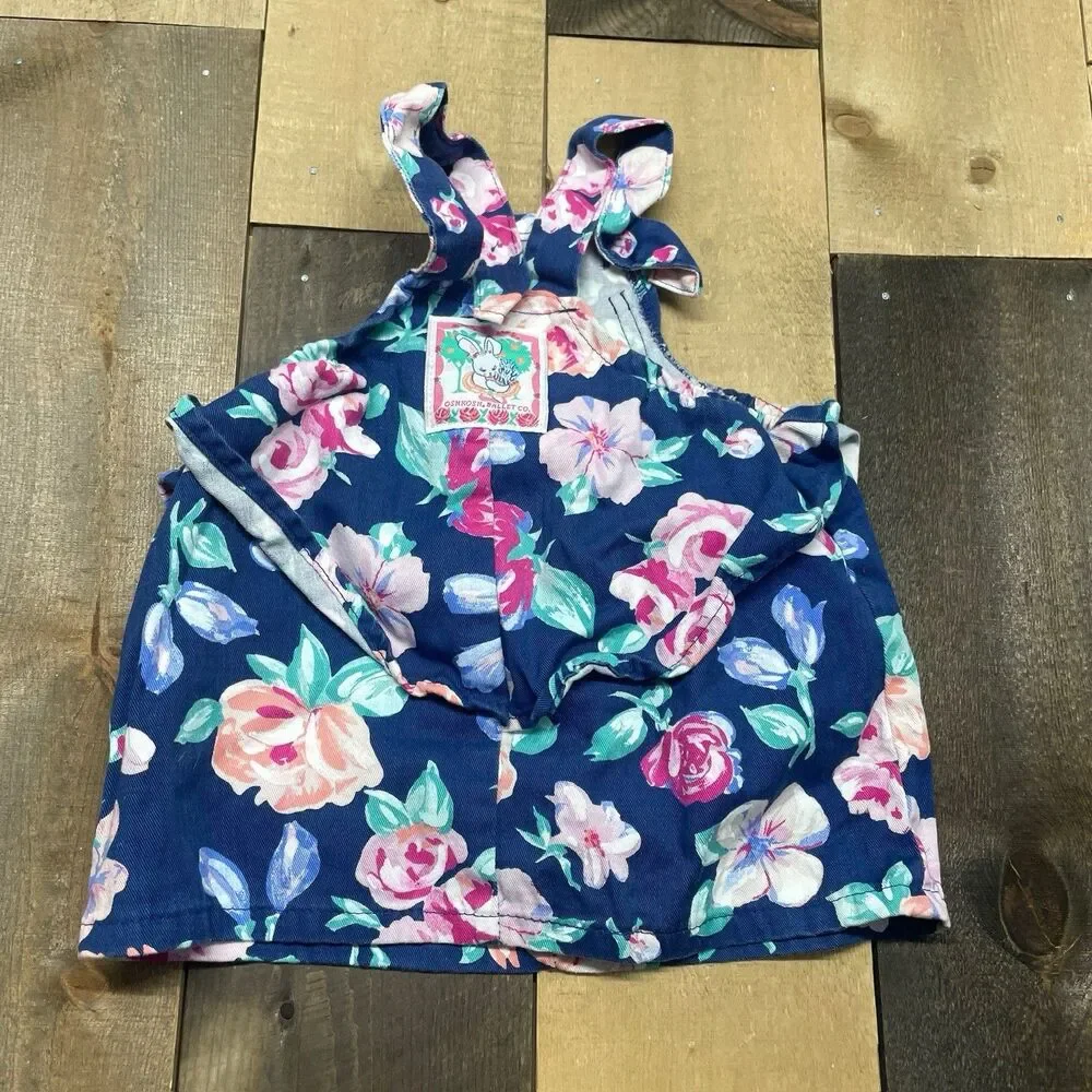 Vintage OshKosh Baby B'Gosh 18mo Floral Ballet Company Bubble Romper